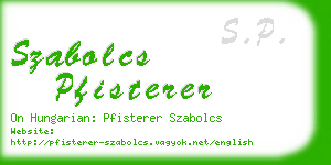 szabolcs pfisterer business card